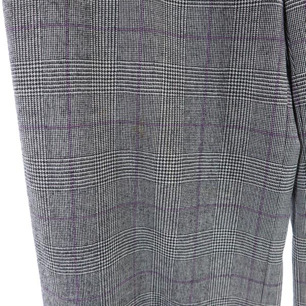 INCOTEX インコテックス 日本製 ウール チェック柄 スラックスパンツ 38 グレー系 レディース
