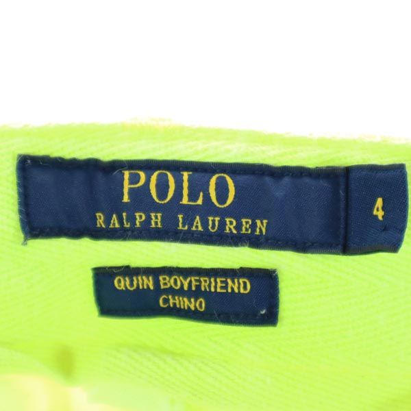 POLO RALPH LAUREN ポロラルフローレン ボーイフレンド チノパンツ 4 蛍光グリーン レディース