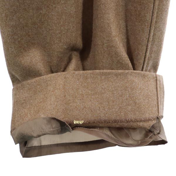 未使用 YVES SAINT LAURENT イヴサンローラン 三陽商会 ウール ロングパンツ T7 ブラウン系 レディース