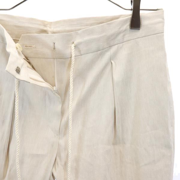 INCOTEX インコテックス リネンブレンド パンツ 40 ベージュ系 レディース