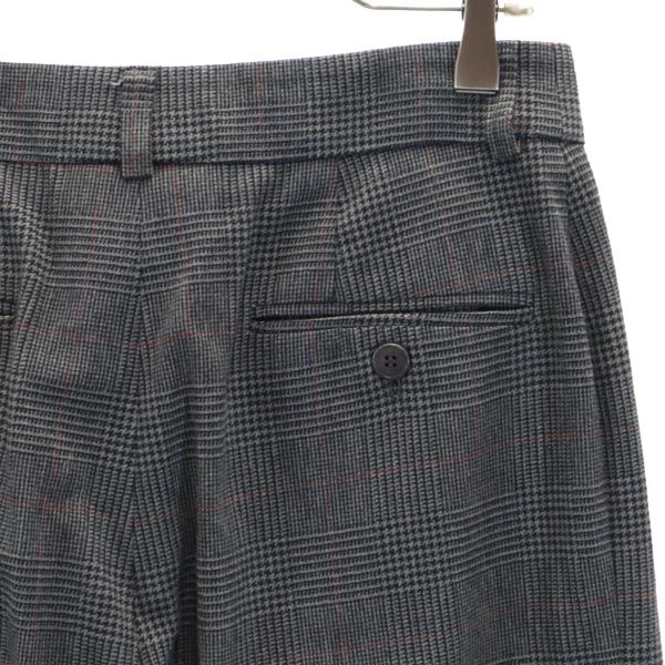 MAX MARA マックスマーラ イタリア製 チェック柄 パンツ 40 グレー×ブラウン×赤 レディース