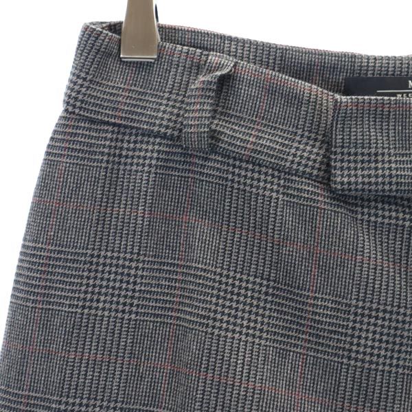 MAX MARA マックスマーラ イタリア製 チェック柄 パンツ 40 グレー×ブラウン×赤 レディース