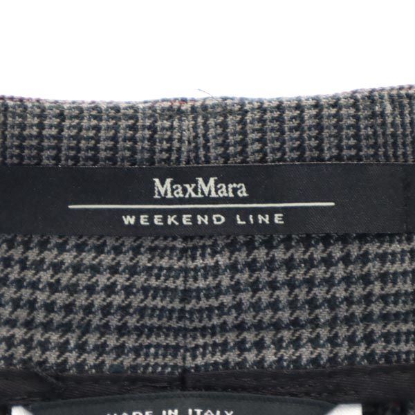 MAX MARA マックスマーラ イタリア製 チェック柄 パンツ 40 グレー×ブラウン×赤 レディース