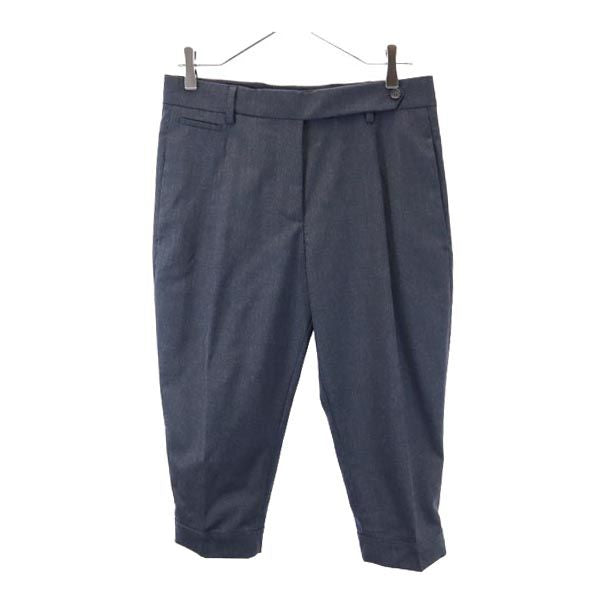 PRADA プラダ クロップドパンツ 40 ダークグレー ボタンフライ レディース
