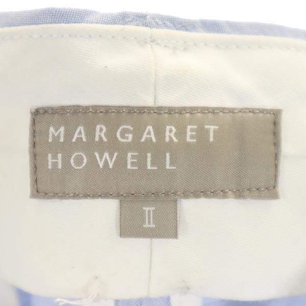 MARGARET HOWELL マーガレットハウエル 日本製 リネンブレンド コットンパンツ 2 青 メンズ