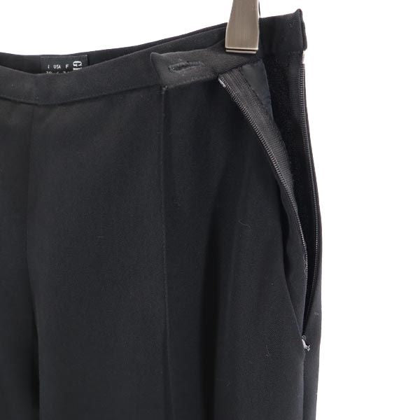 GIANFRANCO FERRE ジャンフランコフェレ センタープレス パンツ USA4 黒 レディース