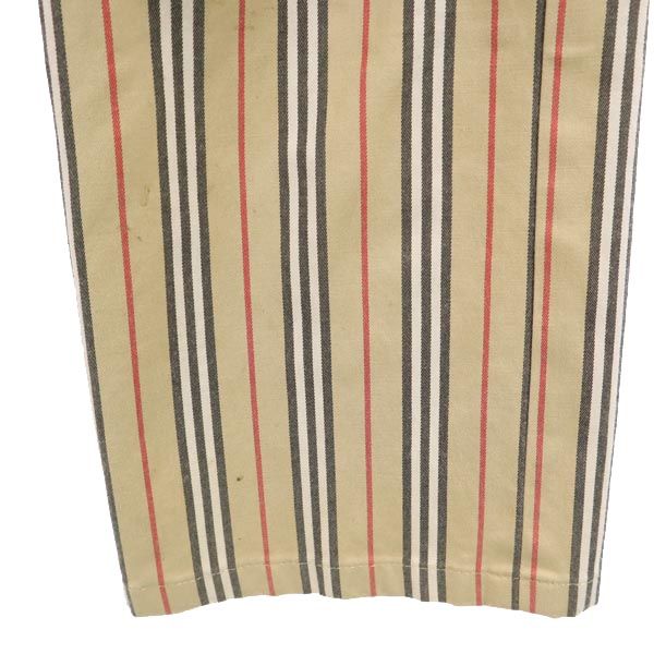 BURBERRY GOLF バーバリーゴルフ 三陽商会 日本製 ストライプ ゴルフ パンツ 7 ベージュ系 レディース