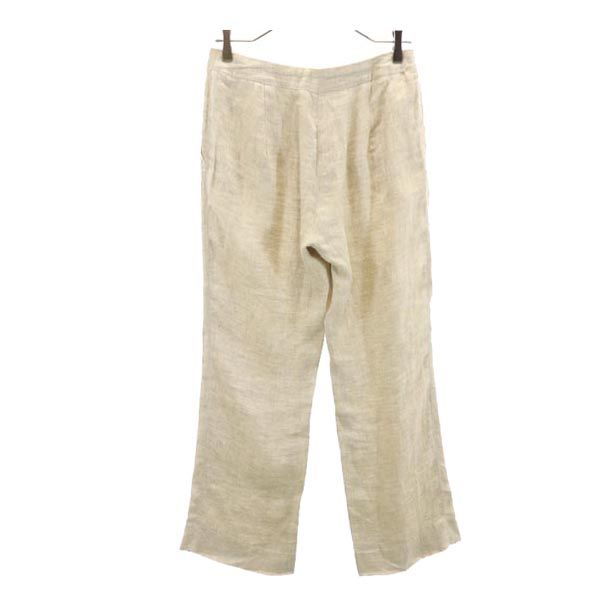 MAX MARA マックスマーラ イタリア製 リネン ロングパンツ 40 ベージュ レディース
