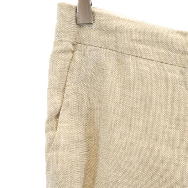 MAX MARA マックスマーラ イタリア製 リネン ロングパンツ 40 ベージュ レディース