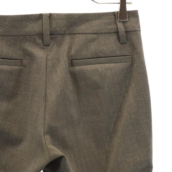 LANVIN ランバン 日本製 クロップド スラックスパンツ 36 ブラウン系 レディース