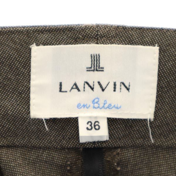 LANVIN ランバン 日本製 クロップド スラックスパンツ 36 ブラウン系 レディース