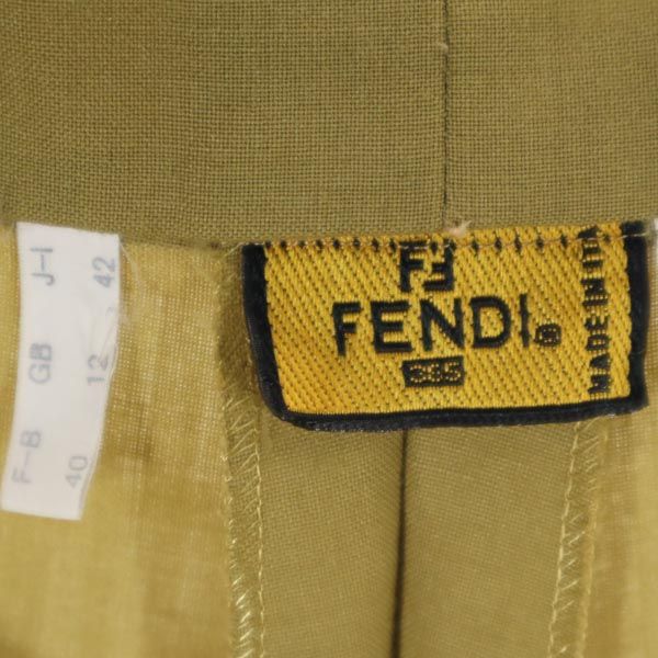 FENDI フェンディ イタリア製 ロング テーパードパンツ 38 ベージュ レディース