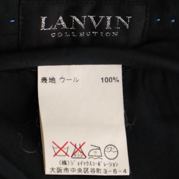 LANVIN ランバン 日本製 センタープレス スラックスパンツ 82 黒 メンズ