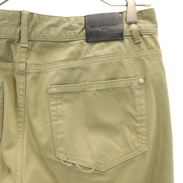 BALENCIAGA バレンシアガ イタリア製 パンツ w31 カーキ ボタンフライ メンズ