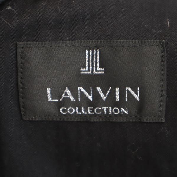 LANVIN ランバン 日本製 ウールブレンド チェック柄 スラックスパンツ 48 グレー メンズ