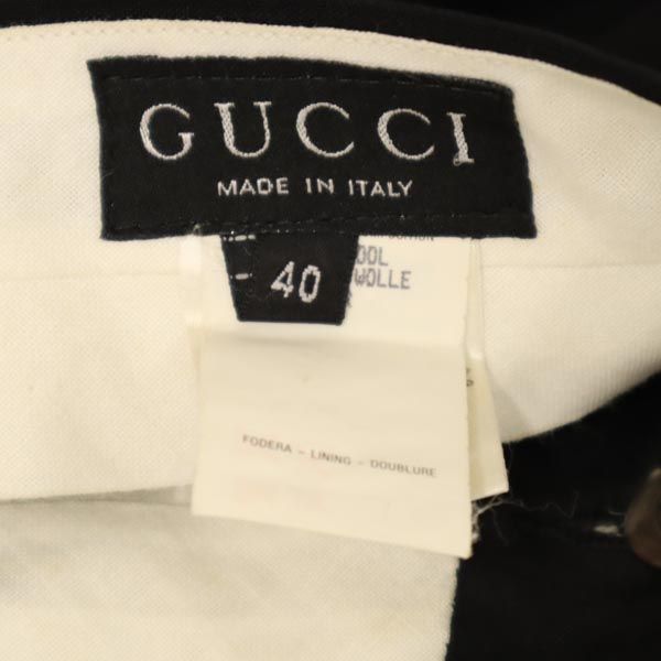 GUCCI グッチ イタリア製 モヘヤブレンド センタープレス スラックスパンツ 40 ブラック レディース