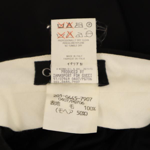 GUCCI グッチ イタリア製 モヘヤブレンド センタープレス スラックスパンツ 40 ブラック レディース
