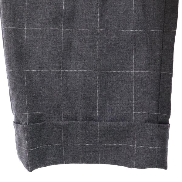 PT01 ピーティーゼロウーノ チェック スラックスパンツ 46 グレー メンズ