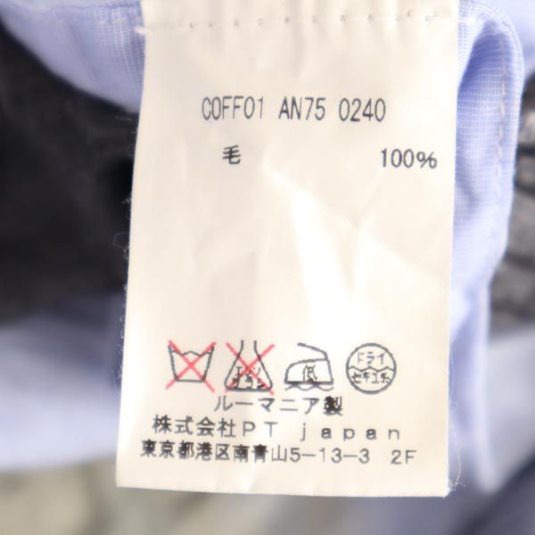 PT01 ピーティーゼロウーノ チェック スラックスパンツ 46 グレー メンズ