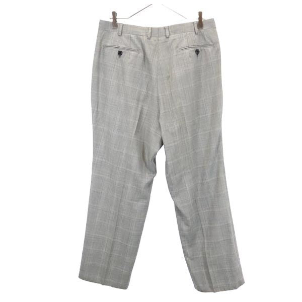 LANVIN ランバン ウールブレンド チェック柄 スラックスパンツ 91 グレー系 メンズ