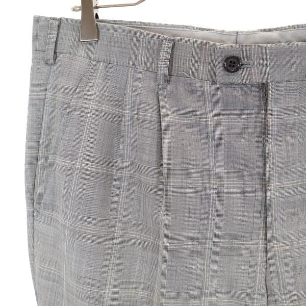 LANVIN ランバン ウールブレンド チェック柄 スラックスパンツ 91 グレー系 メンズ