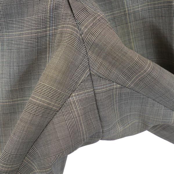LANVIN ランバン ウールブレンド チェック柄 スラックスパンツ 91 グレー系 メンズ