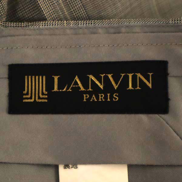 LANVIN ランバン ウールブレンド チェック柄 スラックスパンツ 91 グレー系 メンズ