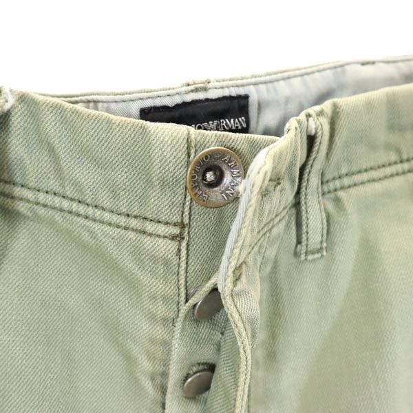 エンポリオアルマーニ ストレートデニムパンツ 46 カーキ系 Emporio Armani ボタンフライ ジーパン メンズ