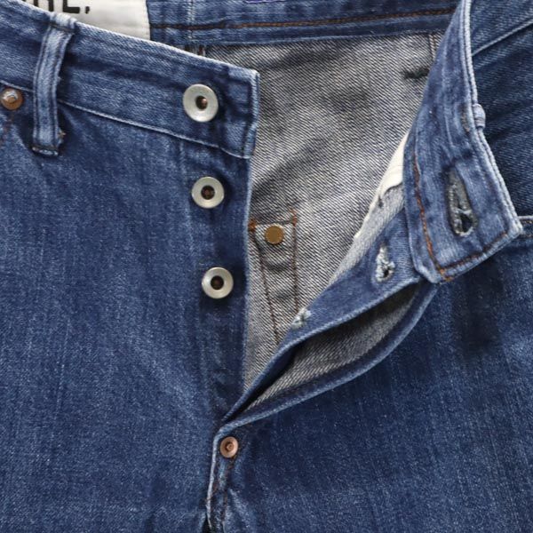 MHL. エムエイチエル 日本製 裏リベット ストレートデニムパンツ W26 MARGARET HOWELL ボタンフライ ジーパン レディース