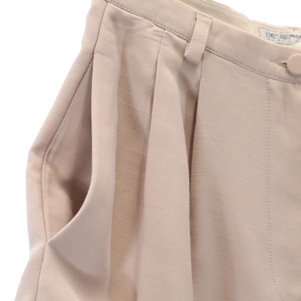 Emporio Armani エンポリオアルマーニ イタリア製 ウールブレンド スラックスパンツ 38 ピンクベージュ レディース