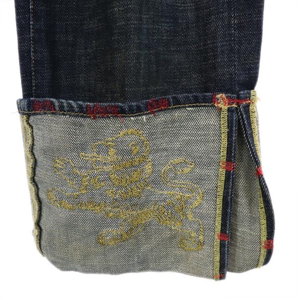 バスストップ デニムパンツ w28(44) ボタンフライ 刺繍入り ジーパン メンズ