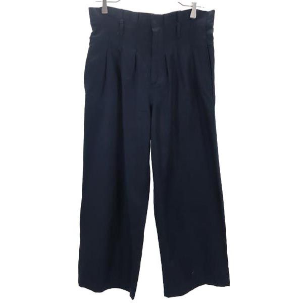 MARC BY MARC JACOBS マークバイマークジェイコブス シルクウールブレンド ワイドパンツ 2 ネイビー レディース