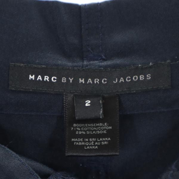 MARC BY MARC JACOBS マークバイマークジェイコブス シルクウールブレンド ワイドパンツ 2 ネイビー レディース