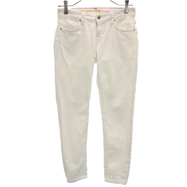 ケイトスペード USA製 テーパードデニムパンツ w32 ホワイト系 Kate Spade ジーパン レディース