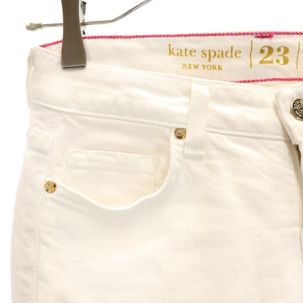 ケイトスペード USA製 テーパードデニムパンツ w32 ホワイト系 Kate Spade ジーパン レディース