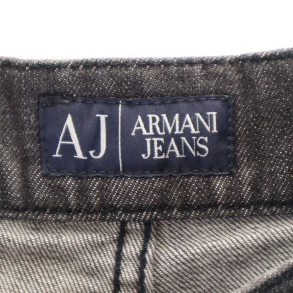 ARMANI JEANS アルマーニジーンズ ストレートデニムパンツ EU30 ブラック系 ジーパン ボタンフライ ストレッチ メンズ
