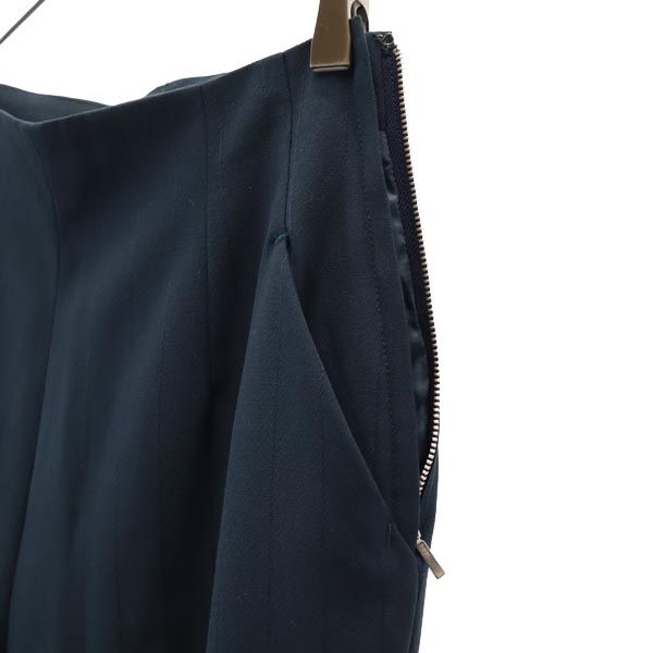 KATHARINE HAMNETT キャサリンハムネット ウール ストライプ柄 スラックスパンツ M ネイビー レディース