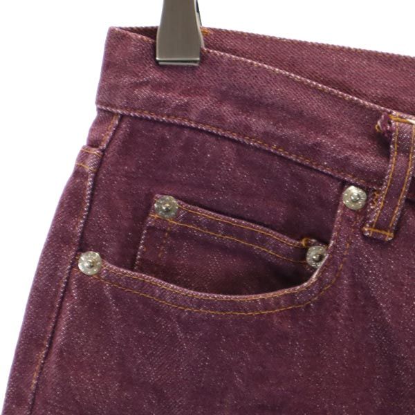A.P.C. アーペーセー 日本製 赤耳 ストレートデニムパンツ W30 紫 ジーパン ボタンフライ レディース