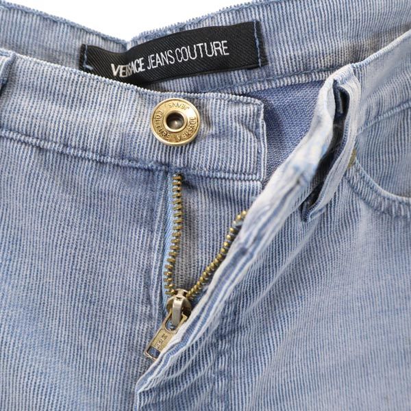 VERSACE ヴェルサーチ イタリア製 フレア ロングパンツ 24/38 ブルー系 レディース