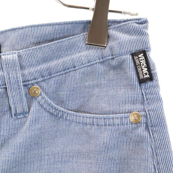 VERSACE ヴェルサーチ イタリア製 フレア ロングパンツ 24/38 ブルー系 レディース