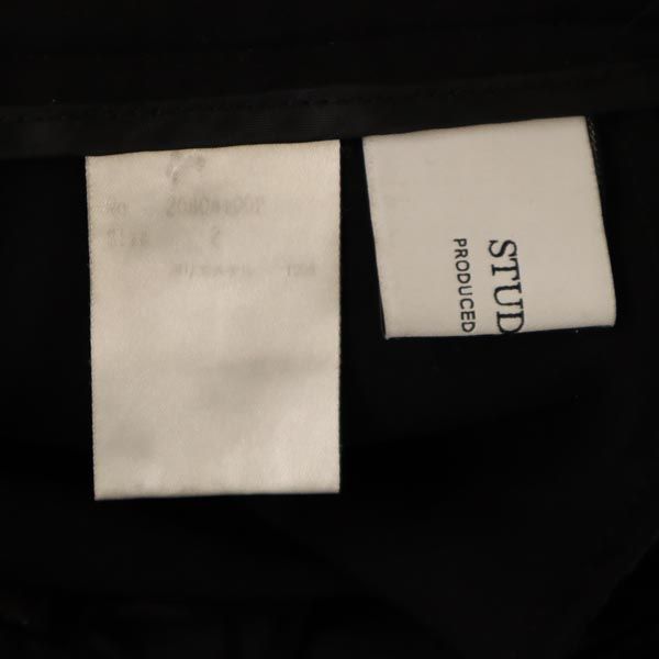 STUDIOUS ステュディオス 日本製 センタープレス スラックスパンツ 2 ブラック レディース