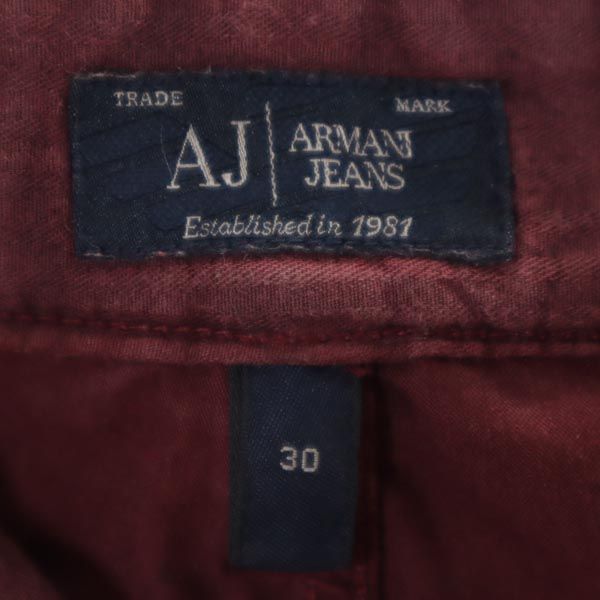 アルマーニジーンズ ストレッチパンツ w30 ボルドー ARMANI JEANS メンズ