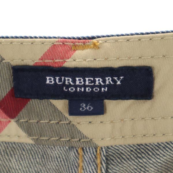 BURBERRY バーバリー 三陽商会 日本製 クロップド デニムパンツ 36 インディゴ ジーパン レディース