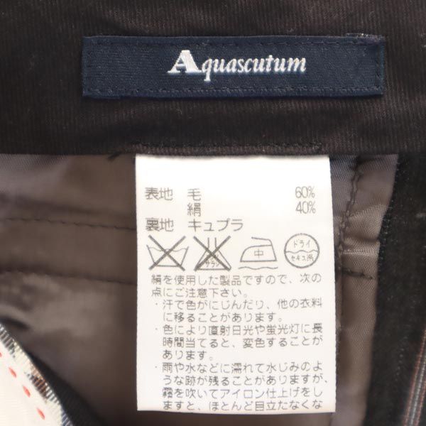 Aquascutum アクアスキュータム ウールブレンド ストライプ柄 スラックスパンツ グレー系 レディース