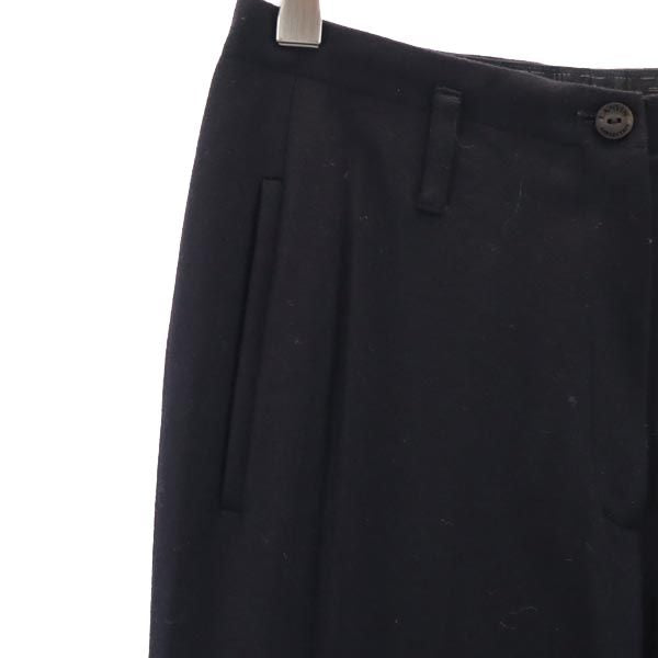 LANVIN ランバン 日本製 カシミヤブレンド センタープレス スラックスパンツ 36 ブラック レディース