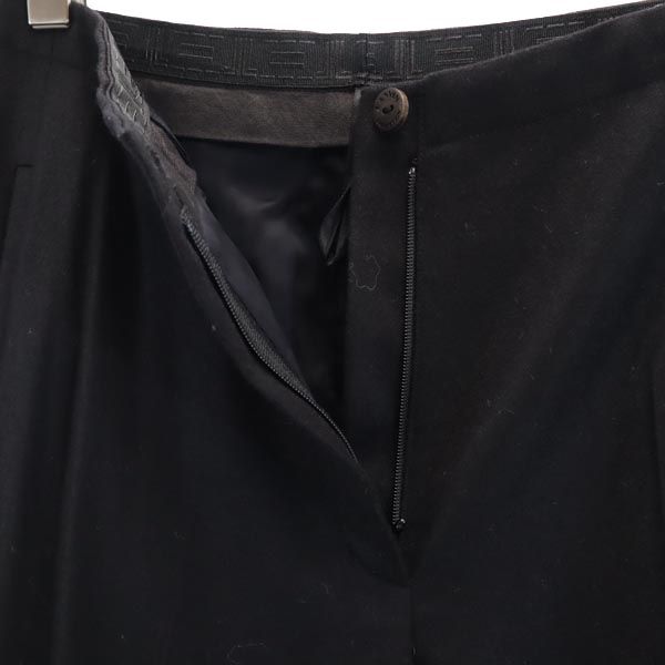 LANVIN ランバン 日本製 カシミヤブレンド センタープレス スラックスパンツ 36 ブラック レディース