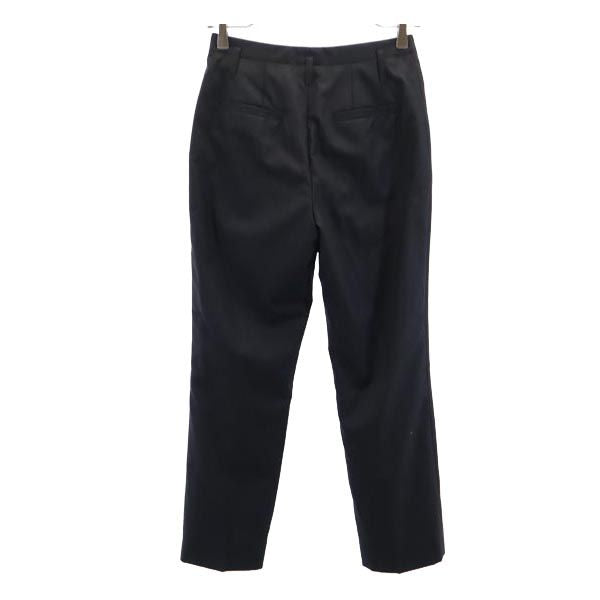 LANVIN ランバン 日本製 センタープレス スラックスパンツ 36 ブラック レディース