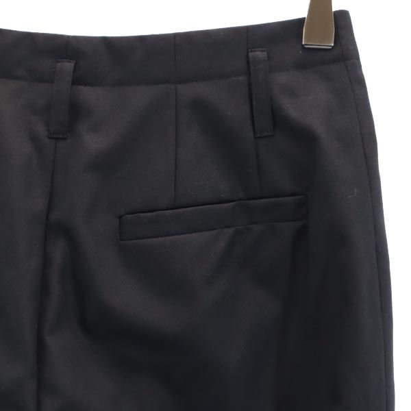 LANVIN ランバン 日本製 センタープレス スラックスパンツ 36 ブラック レディース