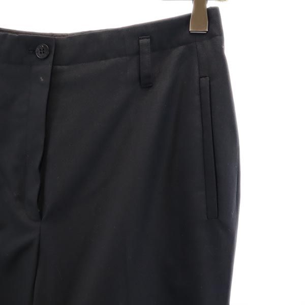 LANVIN ランバン 日本製 センタープレス スラックスパンツ 36 ブラック レディース