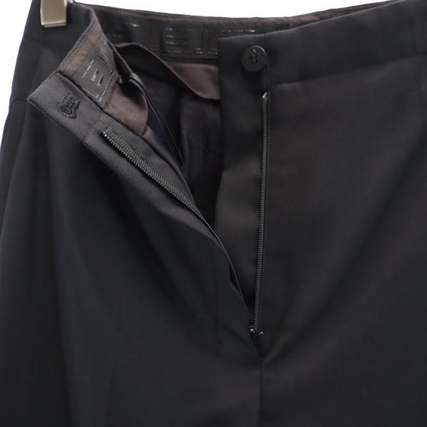 LANVIN ランバン 日本製 センタープレス スラックスパンツ 36 ブラック レディース